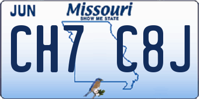 MO license plate CH7C8J