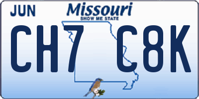 MO license plate CH7C8K