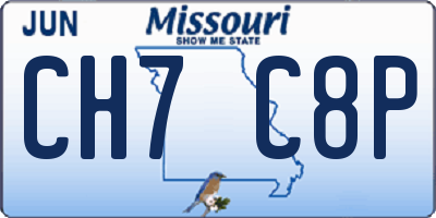 MO license plate CH7C8P