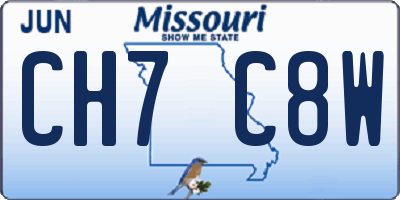 MO license plate CH7C8W