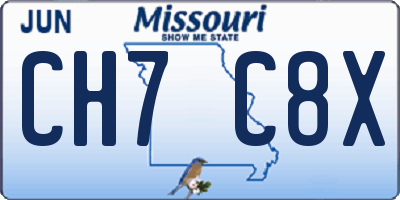 MO license plate CH7C8X