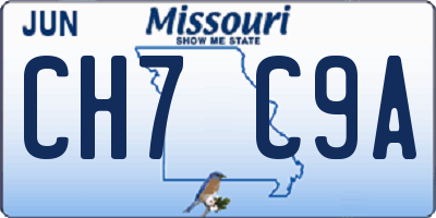 MO license plate CH7C9A