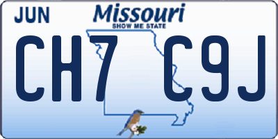 MO license plate CH7C9J