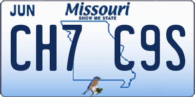 MO license plate CH7C9S