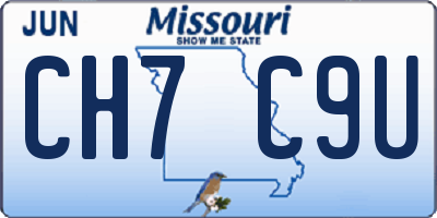 MO license plate CH7C9U