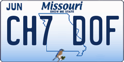 MO license plate CH7D0F