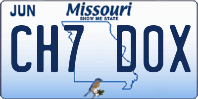 MO license plate CH7D0X