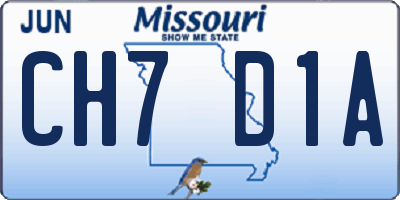 MO license plate CH7D1A