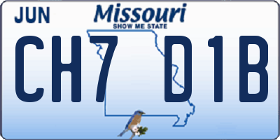 MO license plate CH7D1B