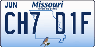 MO license plate CH7D1F