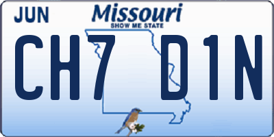 MO license plate CH7D1N