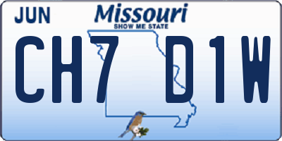 MO license plate CH7D1W