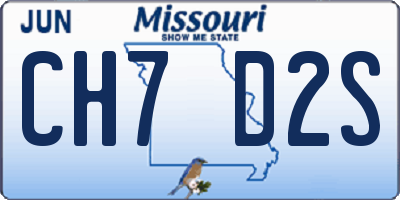 MO license plate CH7D2S