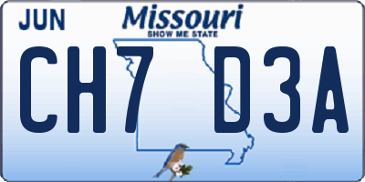 MO license plate CH7D3A
