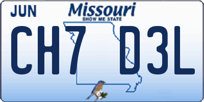MO license plate CH7D3L