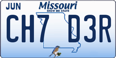 MO license plate CH7D3R