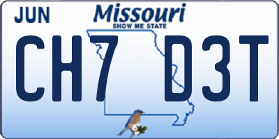 MO license plate CH7D3T