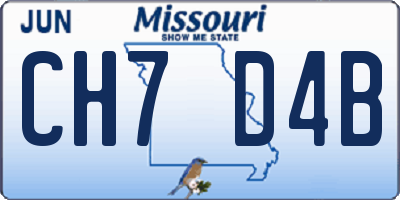 MO license plate CH7D4B