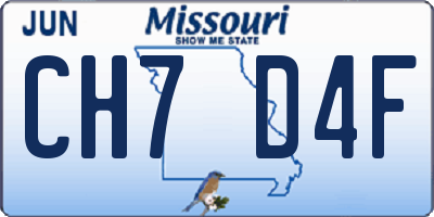 MO license plate CH7D4F