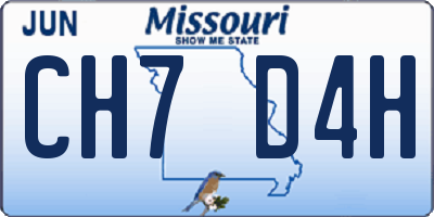 MO license plate CH7D4H