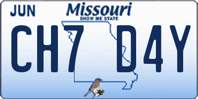MO license plate CH7D4Y