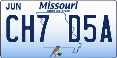 MO license plate CH7D5A