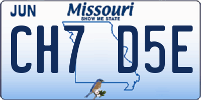 MO license plate CH7D5E