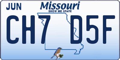 MO license plate CH7D5F