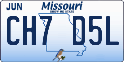 MO license plate CH7D5L