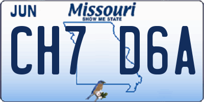 MO license plate CH7D6A