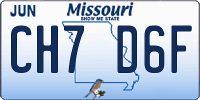 MO license plate CH7D6F
