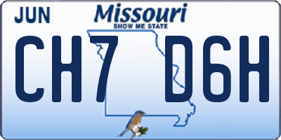 MO license plate CH7D6H