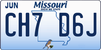 MO license plate CH7D6J