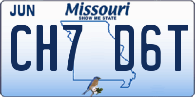 MO license plate CH7D6T