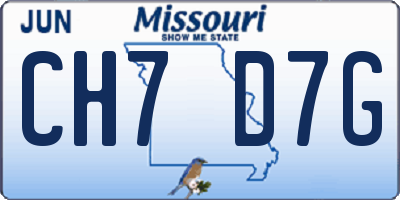 MO license plate CH7D7G