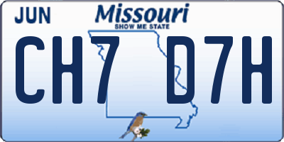 MO license plate CH7D7H