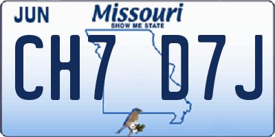 MO license plate CH7D7J