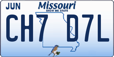 MO license plate CH7D7L