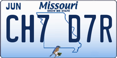 MO license plate CH7D7R