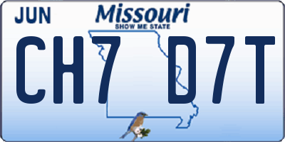 MO license plate CH7D7T