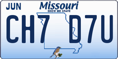 MO license plate CH7D7U