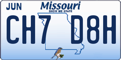 MO license plate CH7D8H