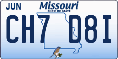 MO license plate CH7D8I