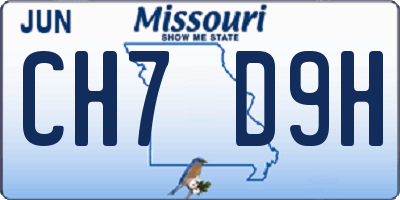 MO license plate CH7D9H
