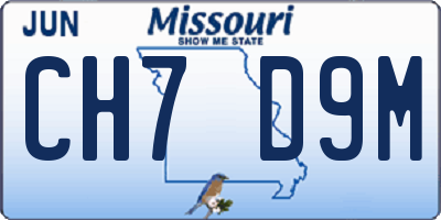 MO license plate CH7D9M