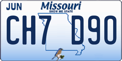 MO license plate CH7D9O