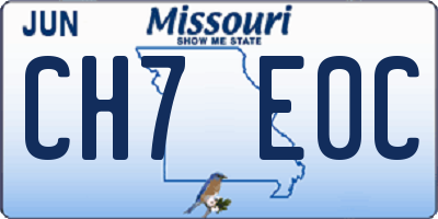MO license plate CH7E0C