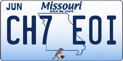 MO license plate CH7E0I