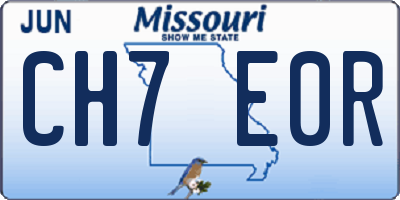 MO license plate CH7E0R