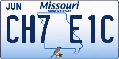 MO license plate CH7E1C